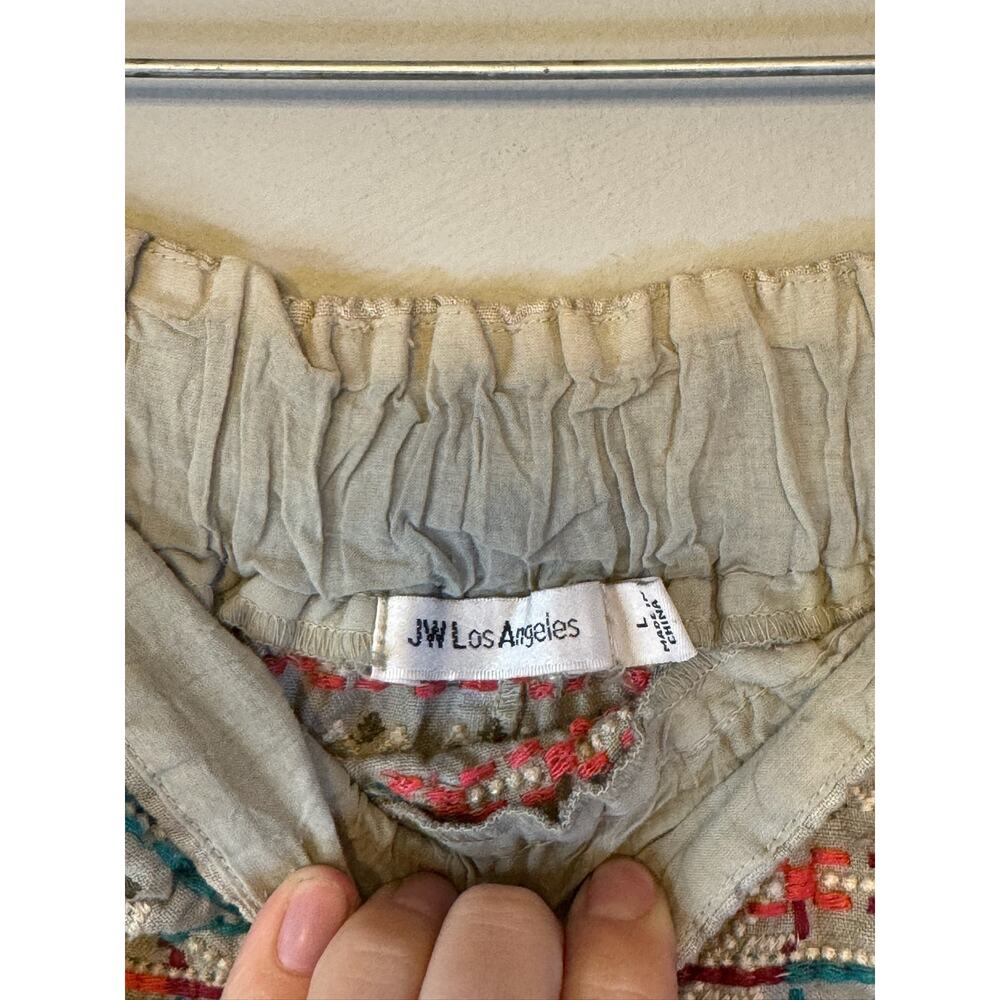 Johnny Was Verena White Side Slit Embroidered Linen Maxi Boho Skirt Large $320 - Picture 5 of 9
